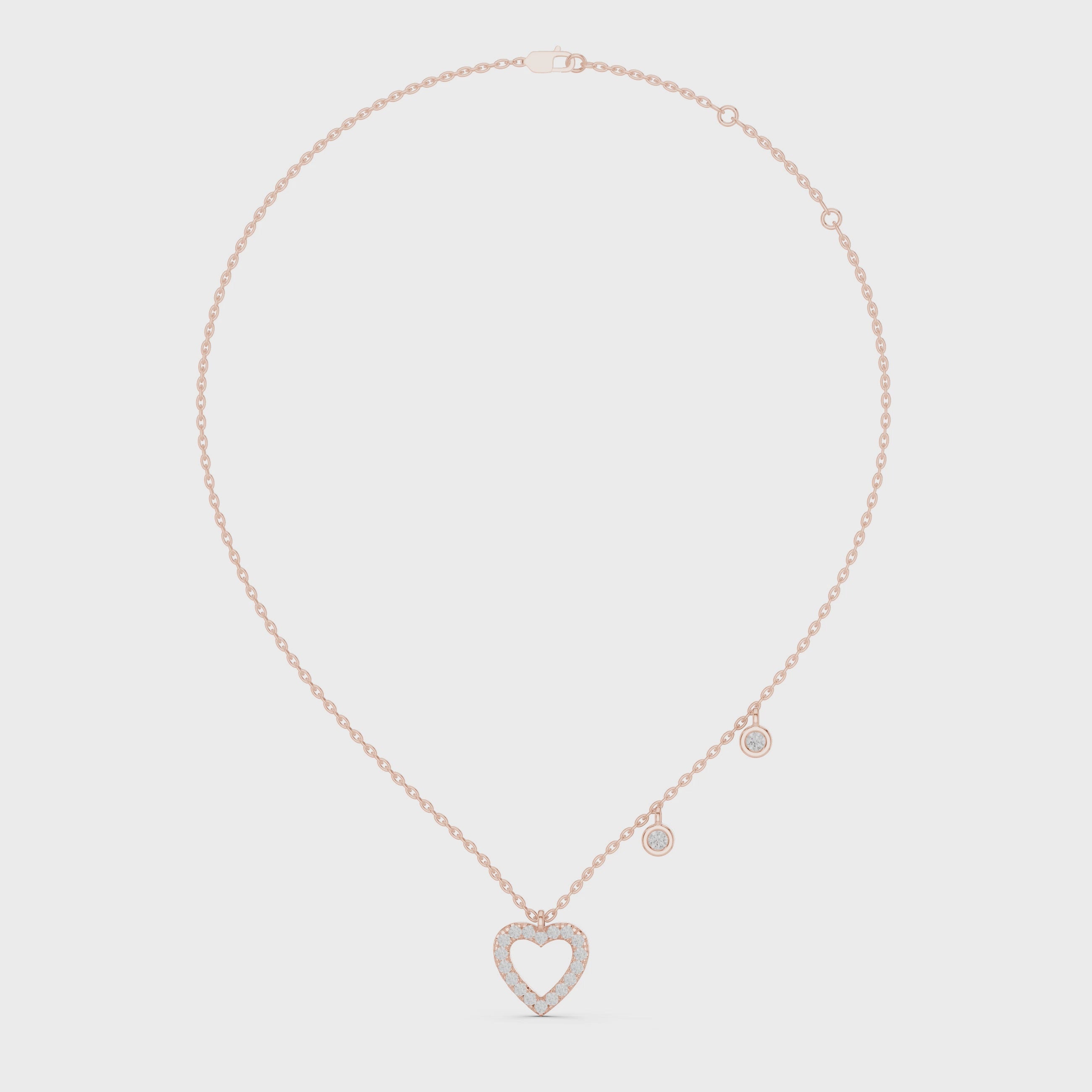 Diamond Heart Pendant Necklace in Gold