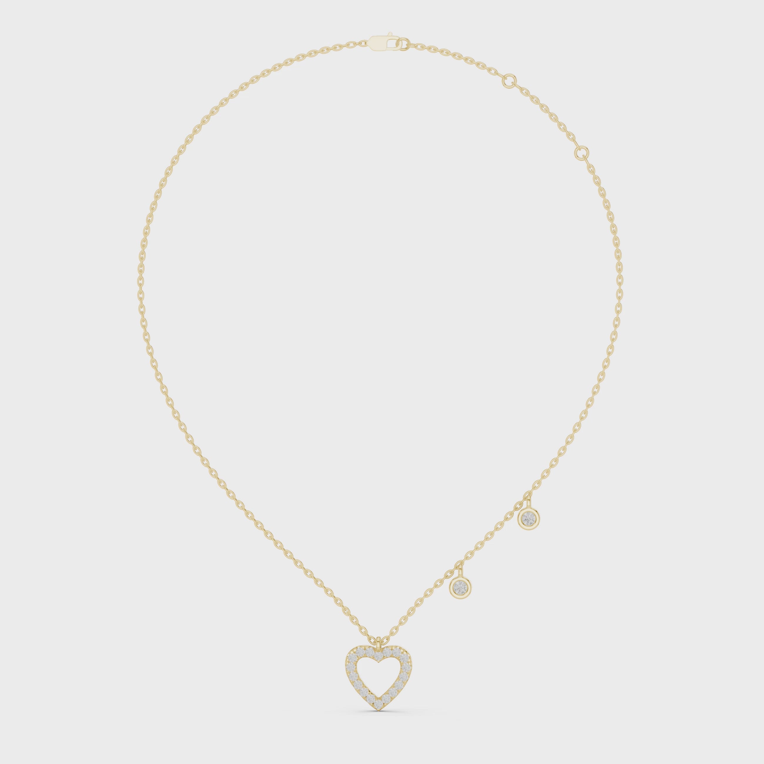 Diamond Heart Pendant Necklace in Gold