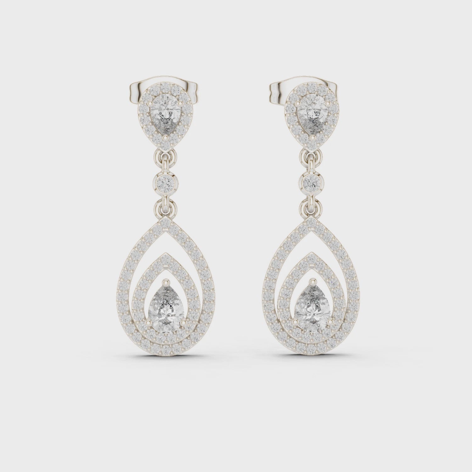 Luxury Pear Drop Diamond Earrings in 18K Gold