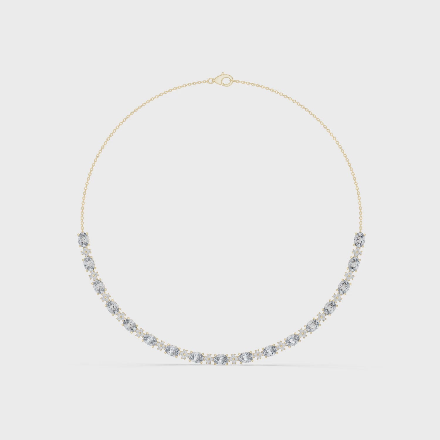 Luxury Oval Gemstone Necklace with Fine Diamond