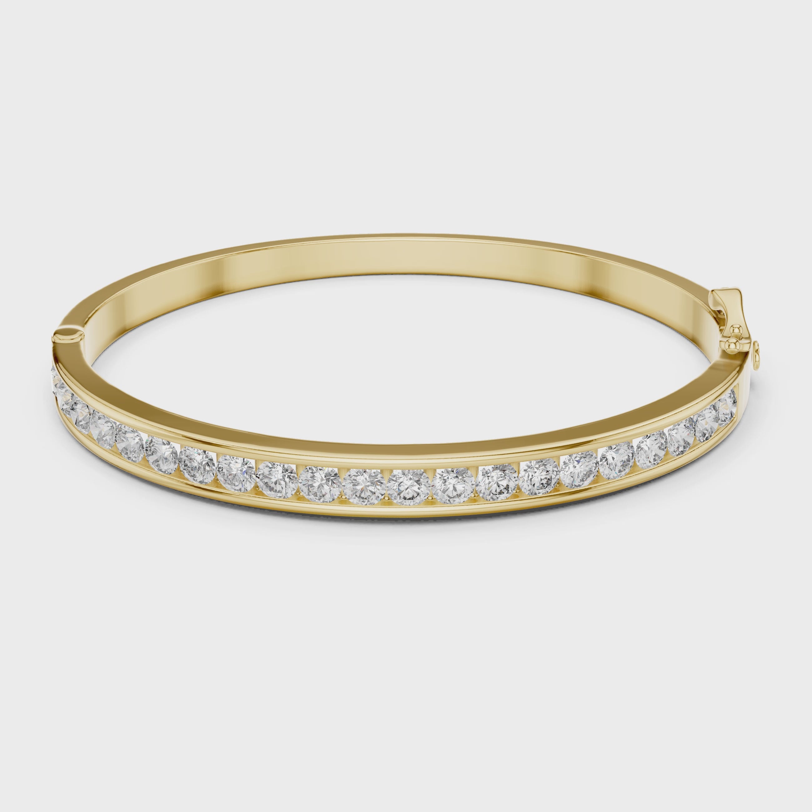 Luxury Channel-Set Lab-Grown Diamond Bangle Bracelet in 14K Gold