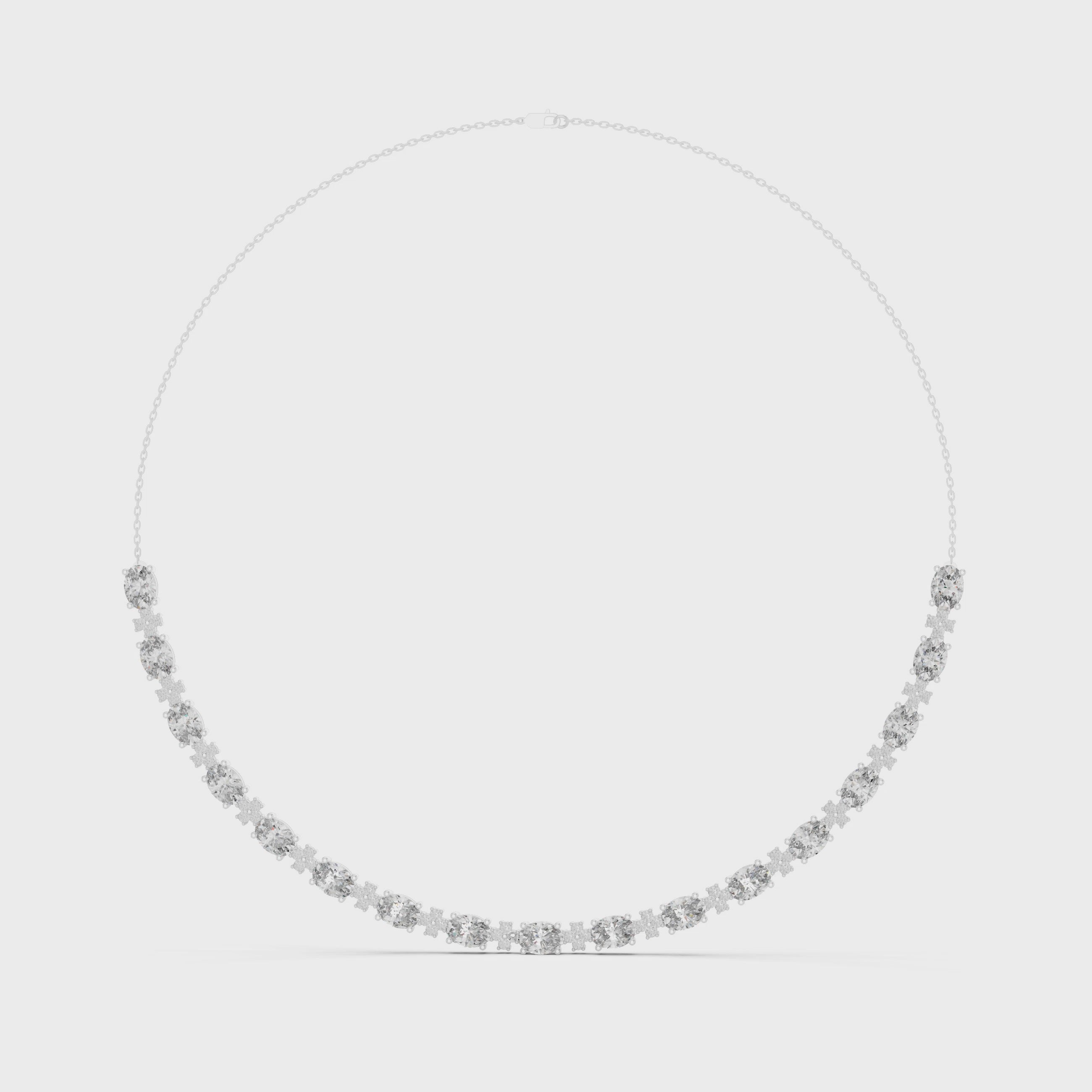 Luxury Oval Gemstone Necklace with Fine Diamond