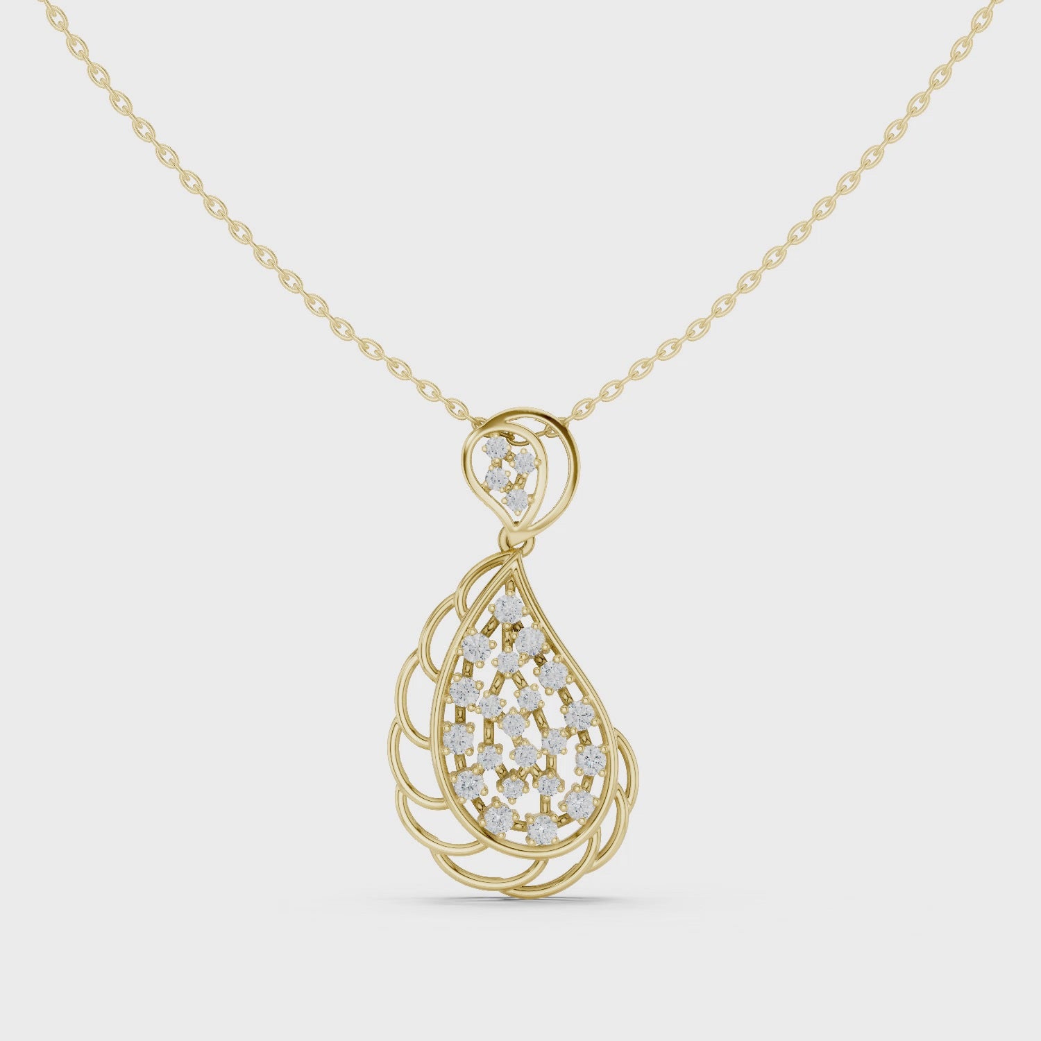 Luxury Teardrop Lab-Grown Diamond Pendant in 18K Rose Gold