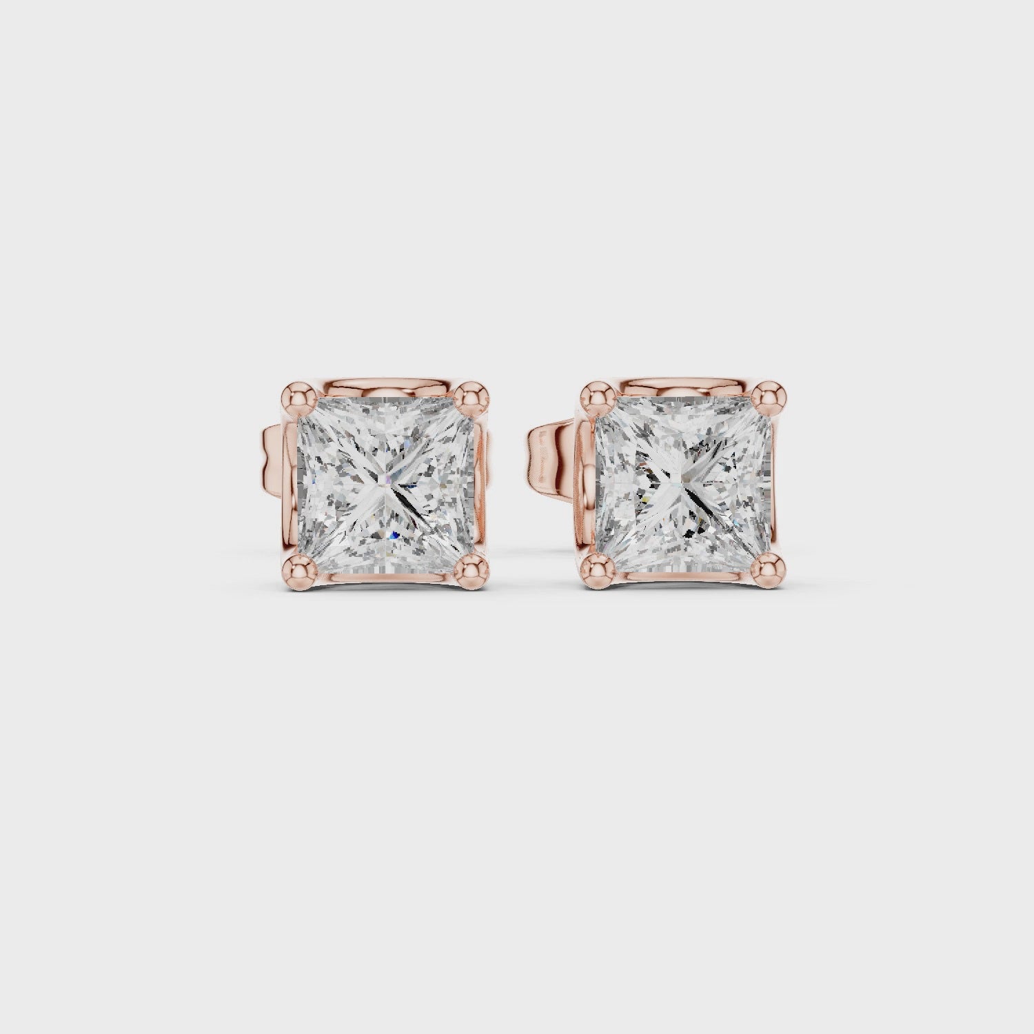 Princess Cut Diamond Stud Earrings