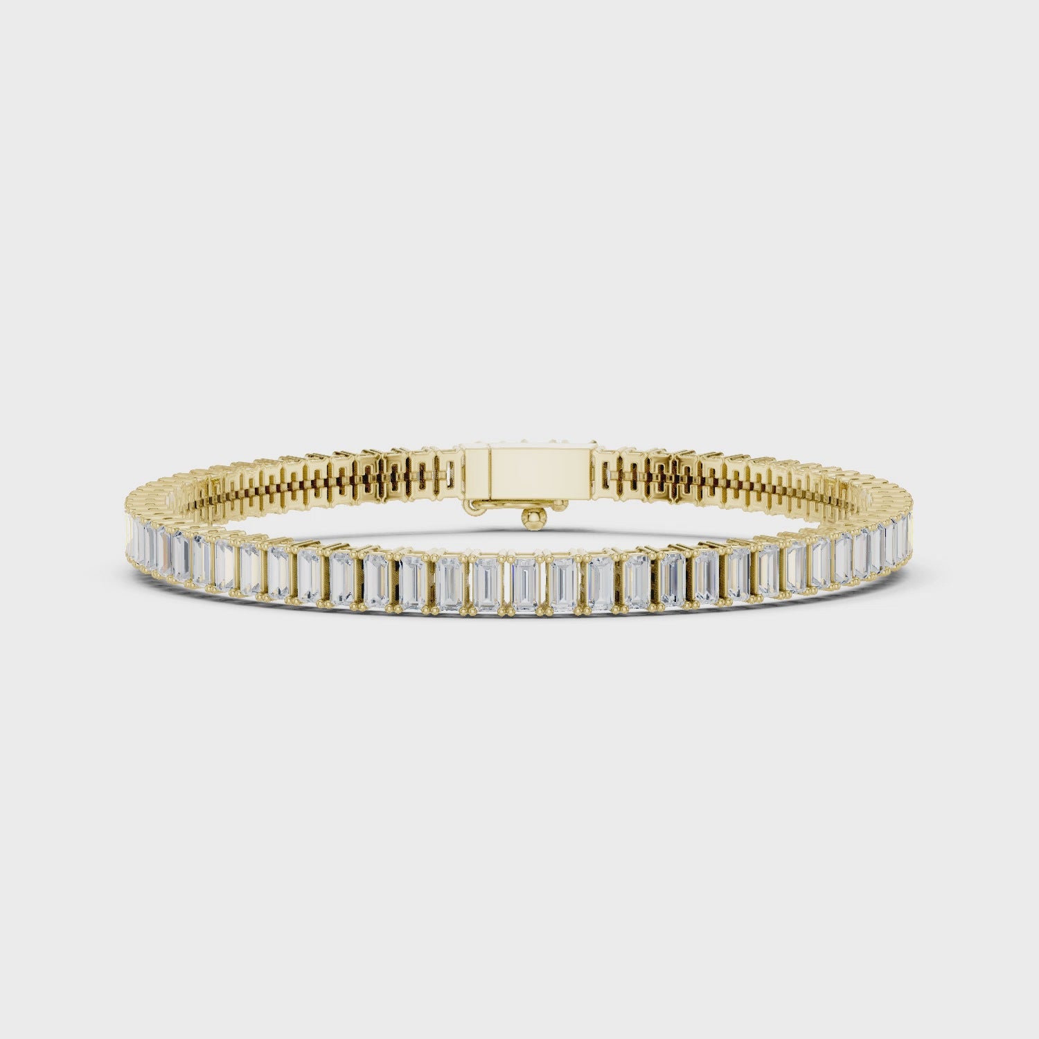 Luxury Men’s Baguette Diamond Tennis Bracelet in 14K Gold