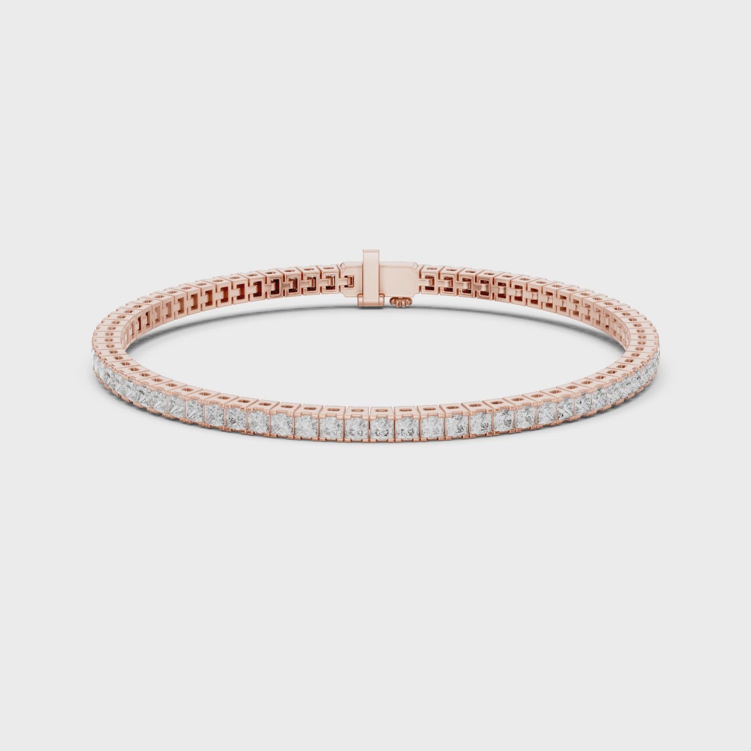 Luxury Princess-Cut Lab-Grown Diamond Tennis Bracelet