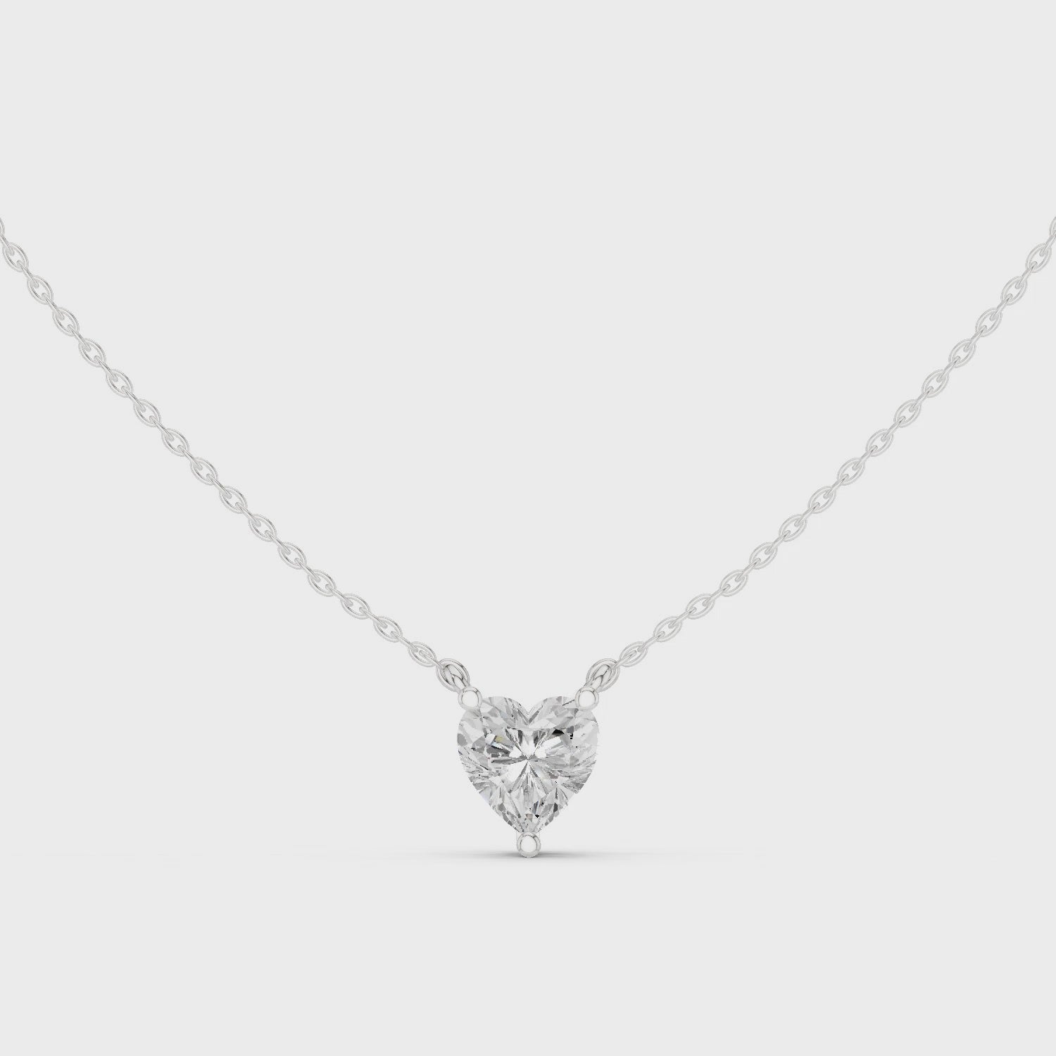 Elegant Heart-Shaped Solitaire Pendant in Premium Prong Setting