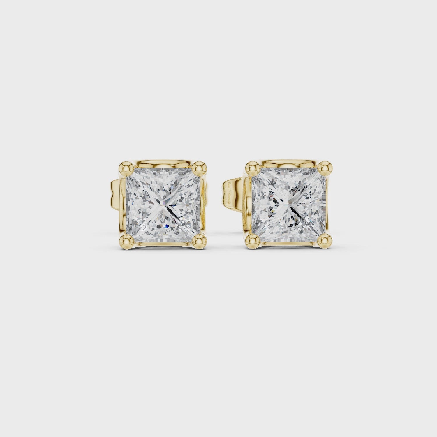 Princess Cut Diamond Stud Earrings