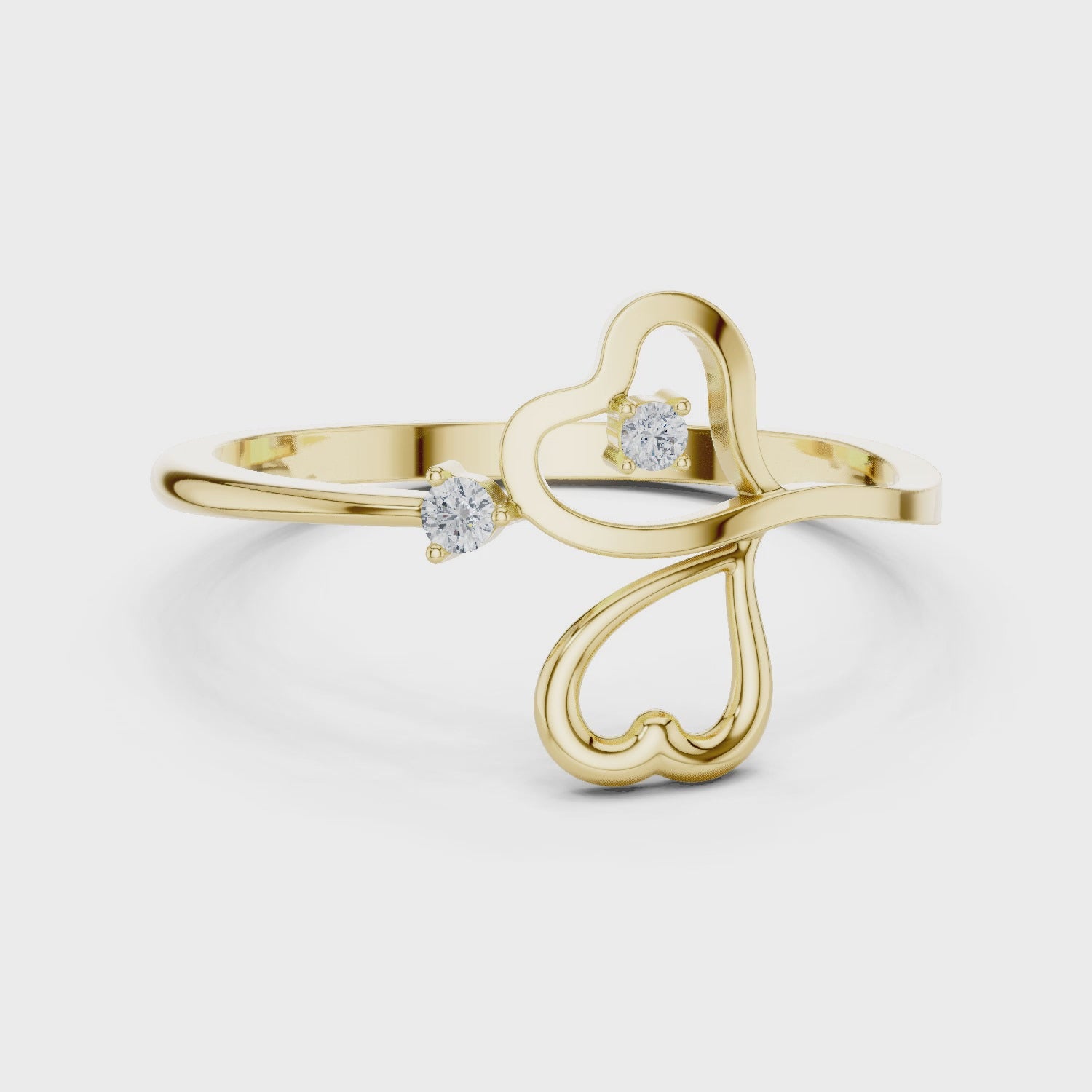 Elegant Heart Diamond Ring in 14K Gold