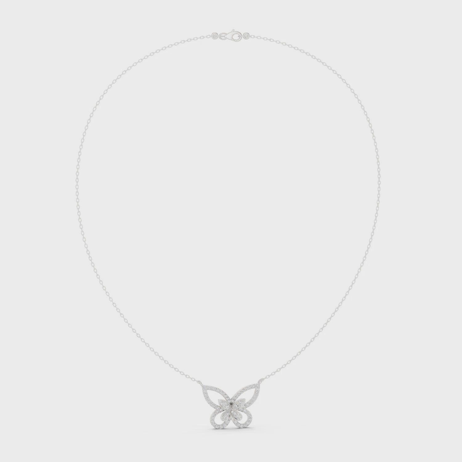 Luxury Butterfly Diamond Pendant Necklace in 14K Gold