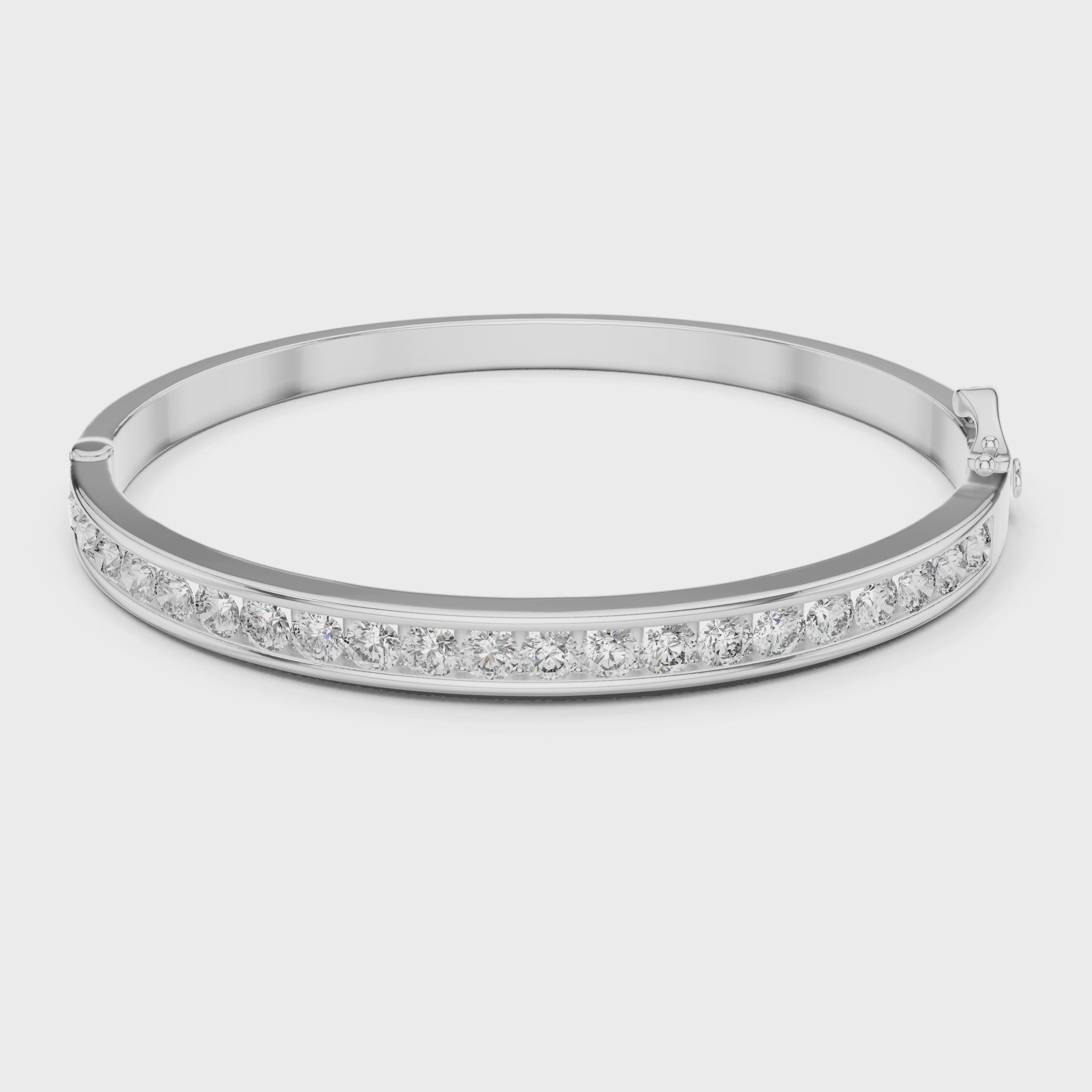 Luxury Channel-Set Lab-Grown Diamond Bangle Bracelet in 14K Gold
