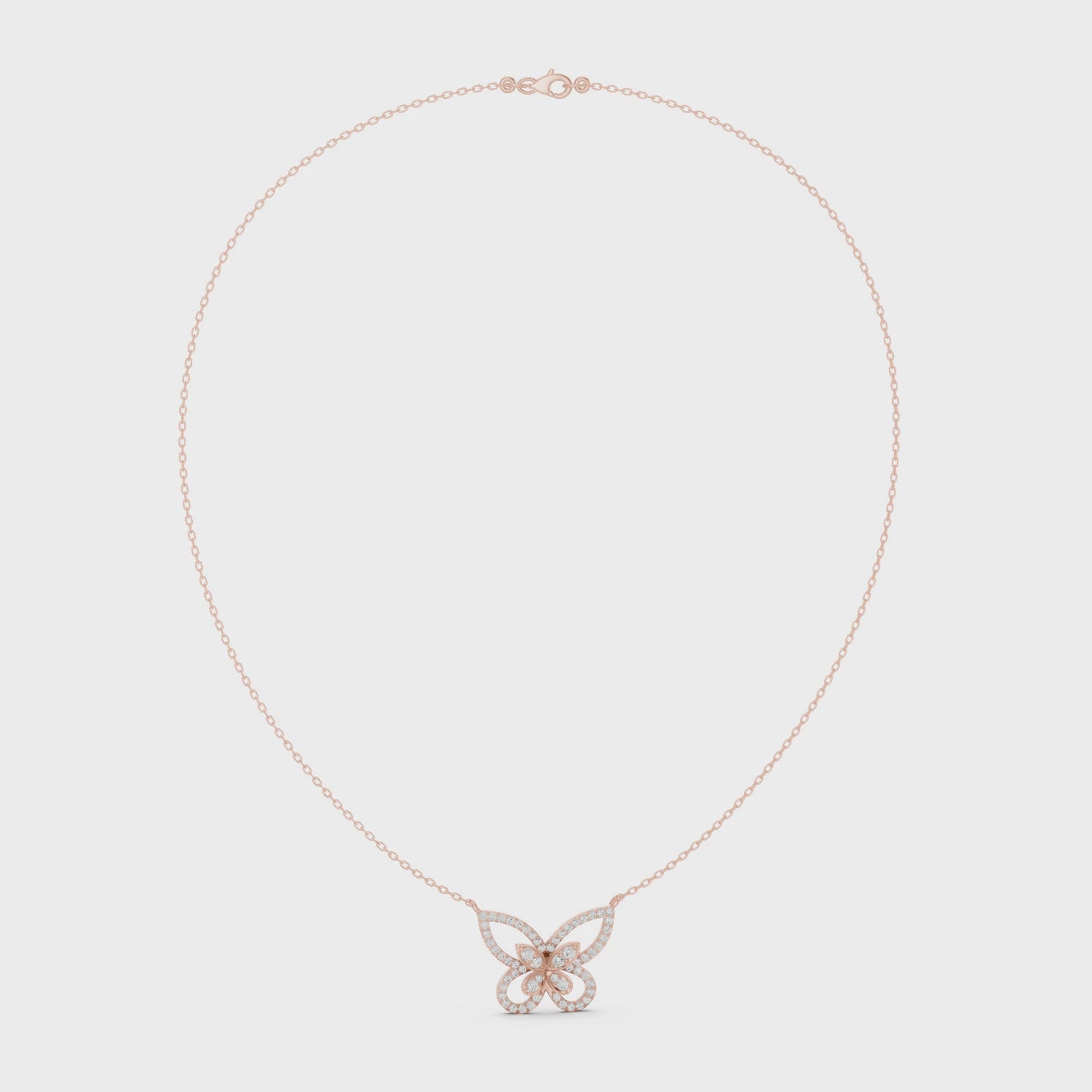 Luxury Butterfly Diamond Pendant Necklace in 14K Gold