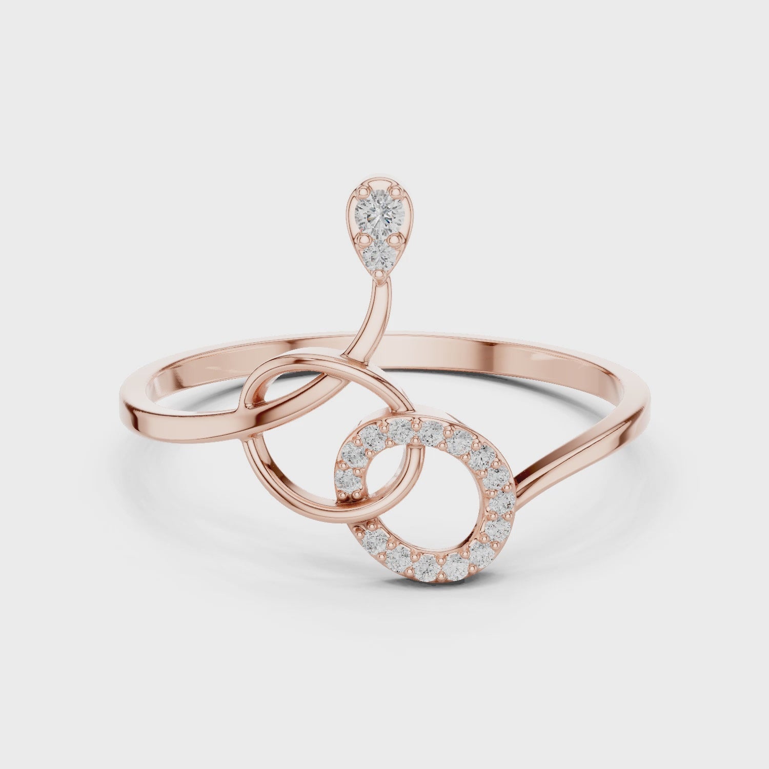Infinity Swirl Diamond Ring in 18K Gold