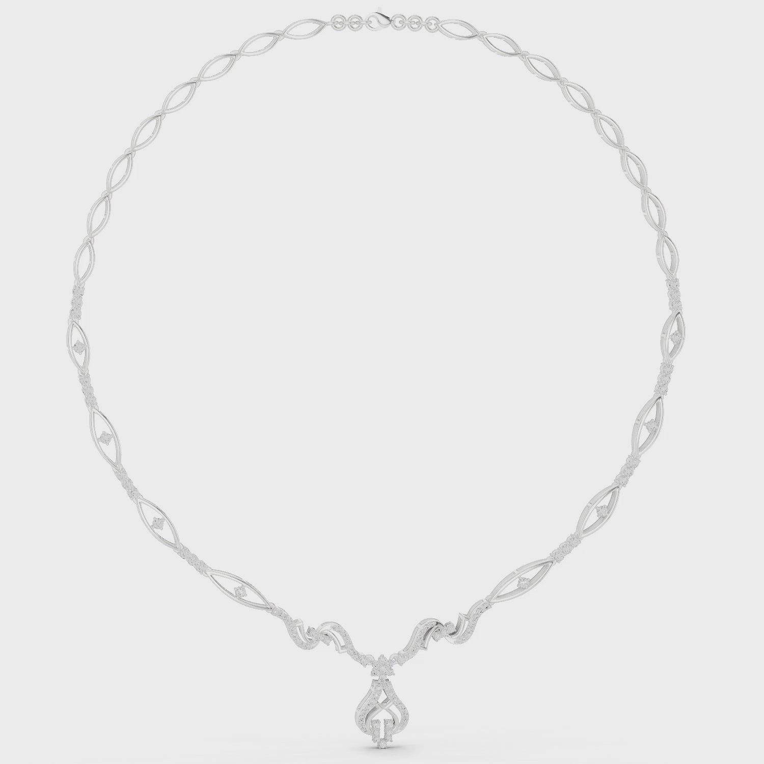 Luxury Diamond Designer Necklace in 14K Gold Finish