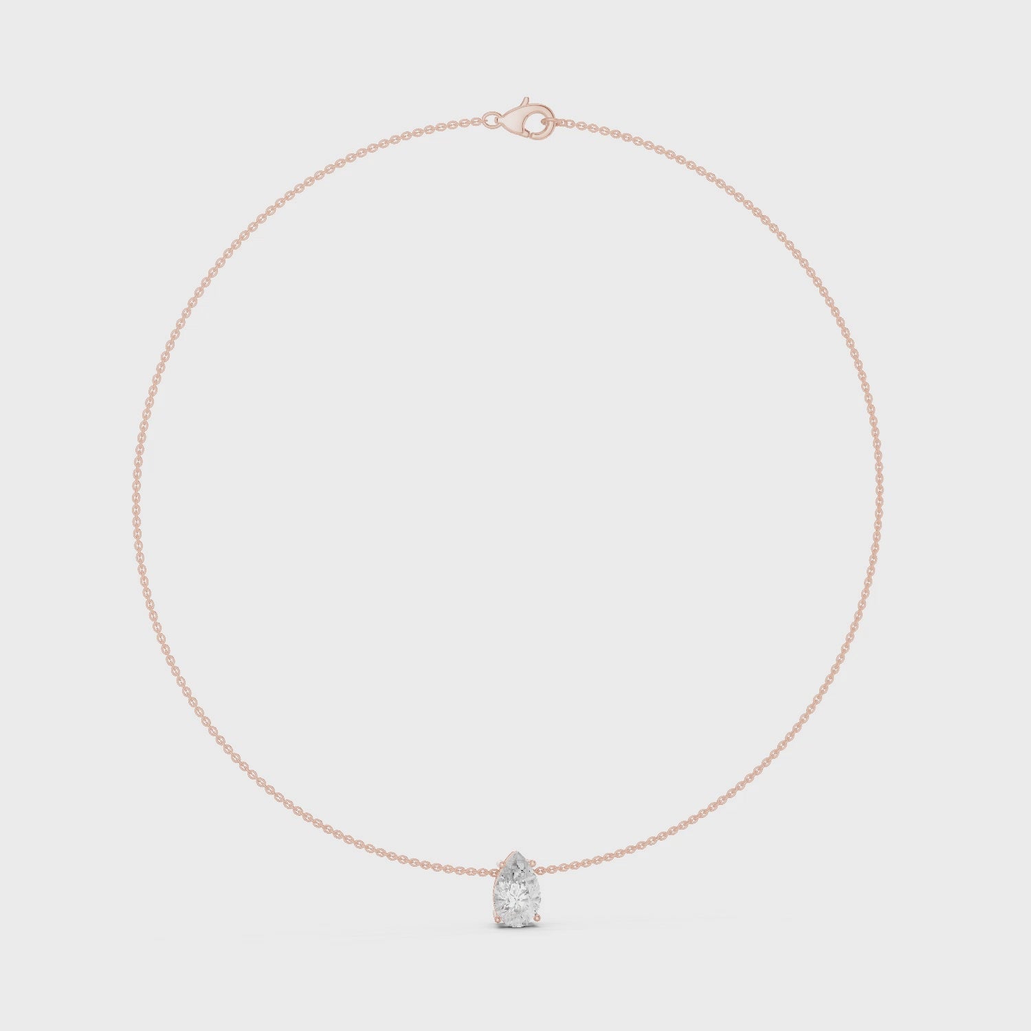 Luxury Pear Diamond Solitaire Pendant Necklace in 14K Gold