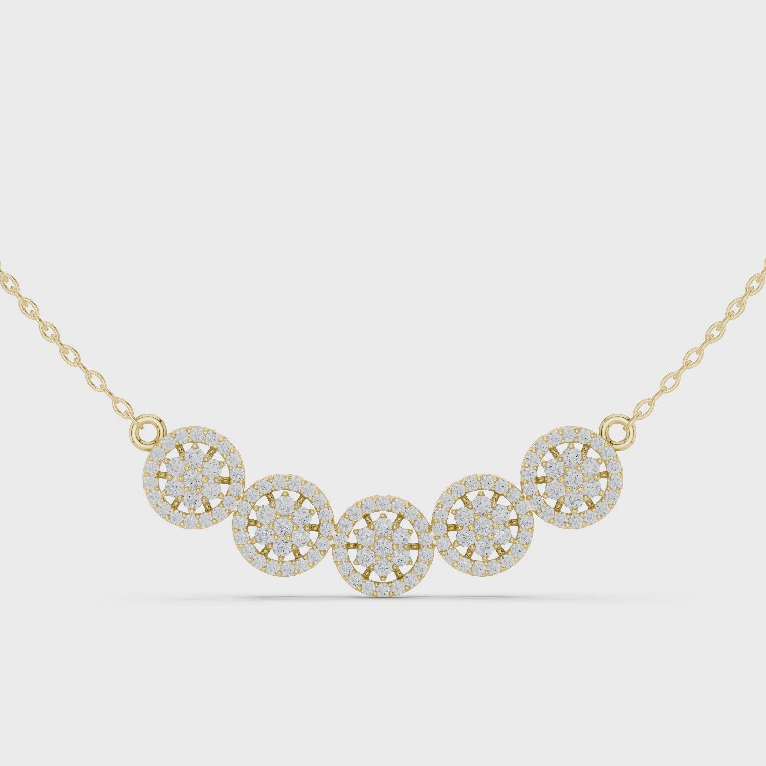 Luxury Diamond Cluster Pendant Necklace in 14K Gold