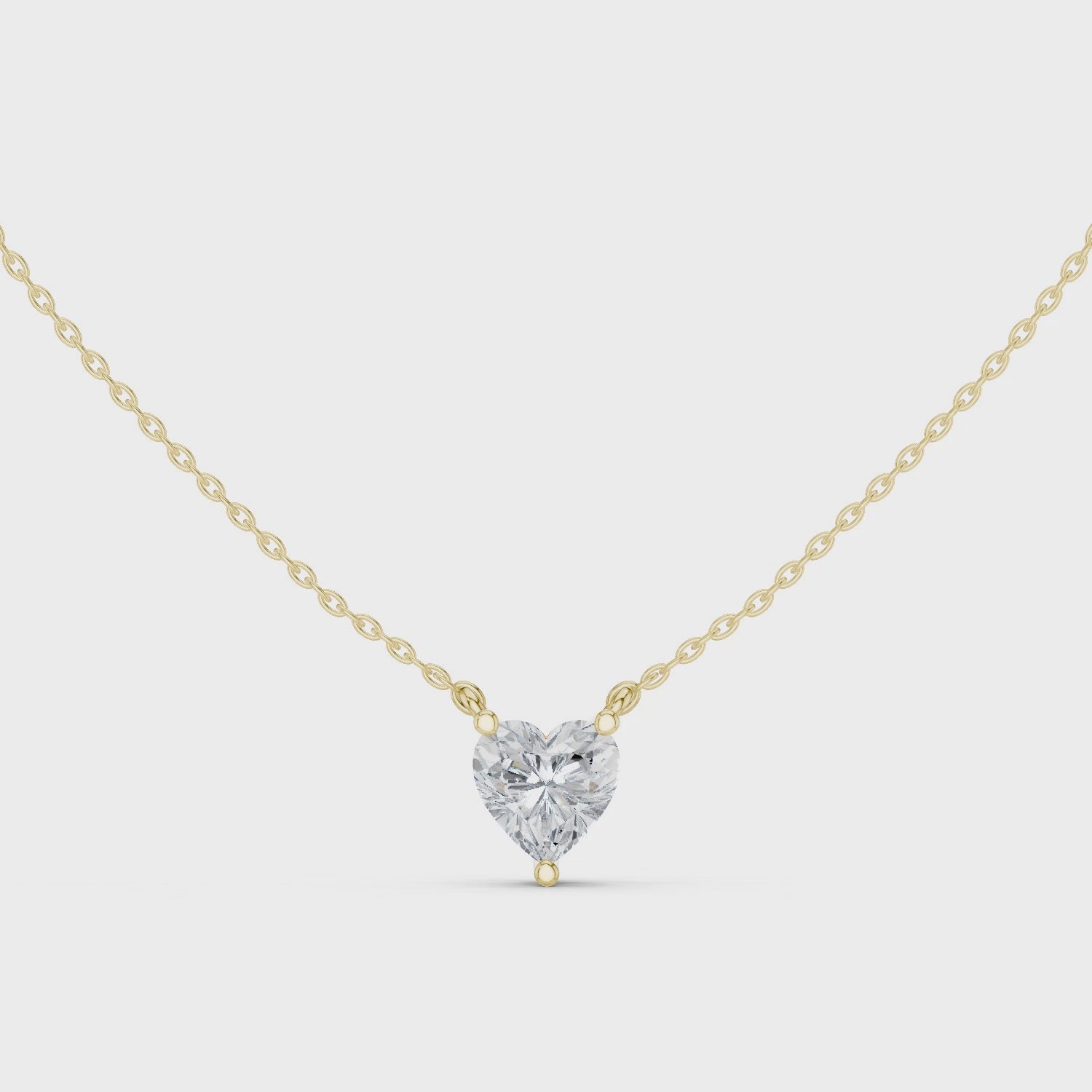 Elegant Heart-Shaped Solitaire Pendant in Premium Prong Setting