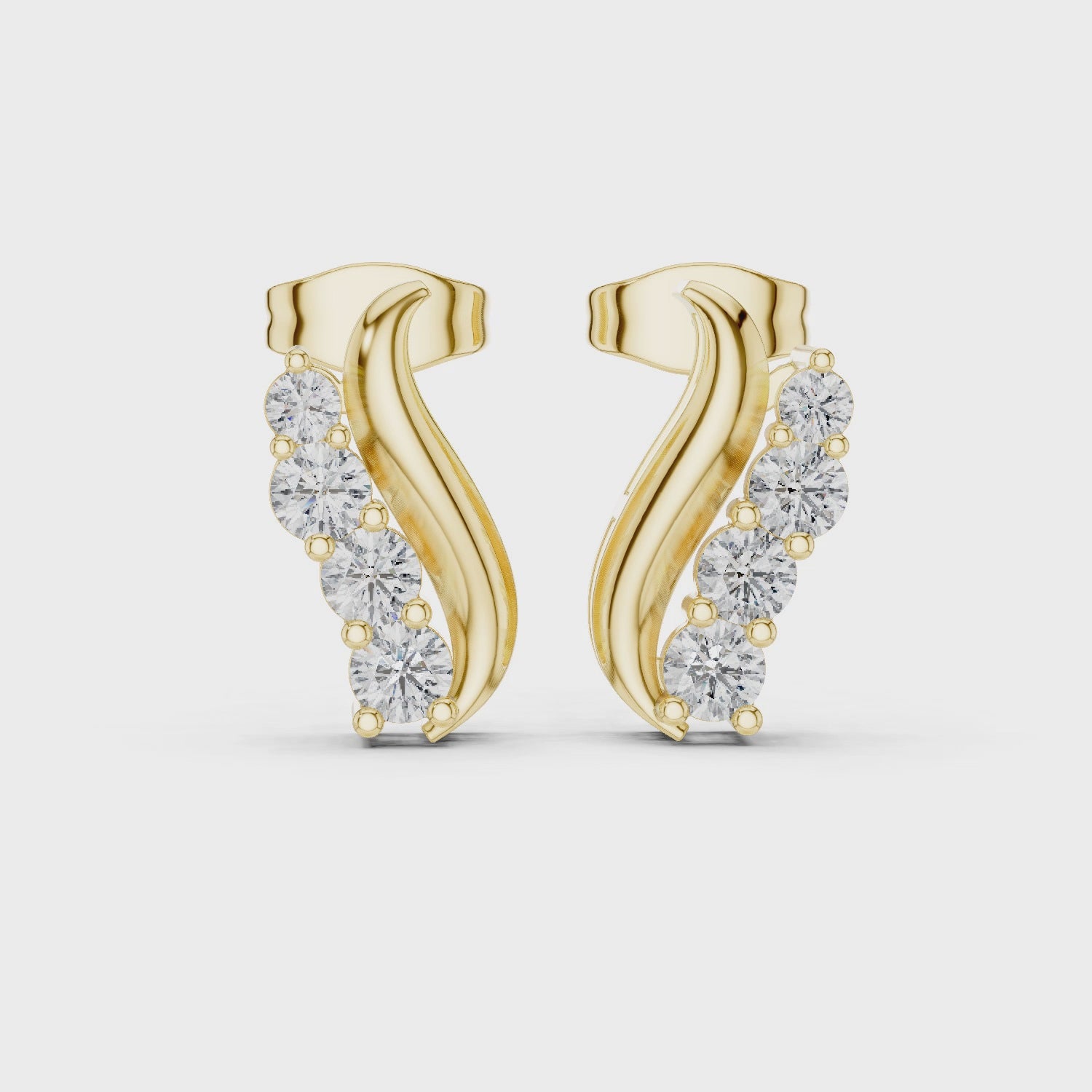 Elegant S-Curve Lab-Grown Diamond Designer Statement Ring